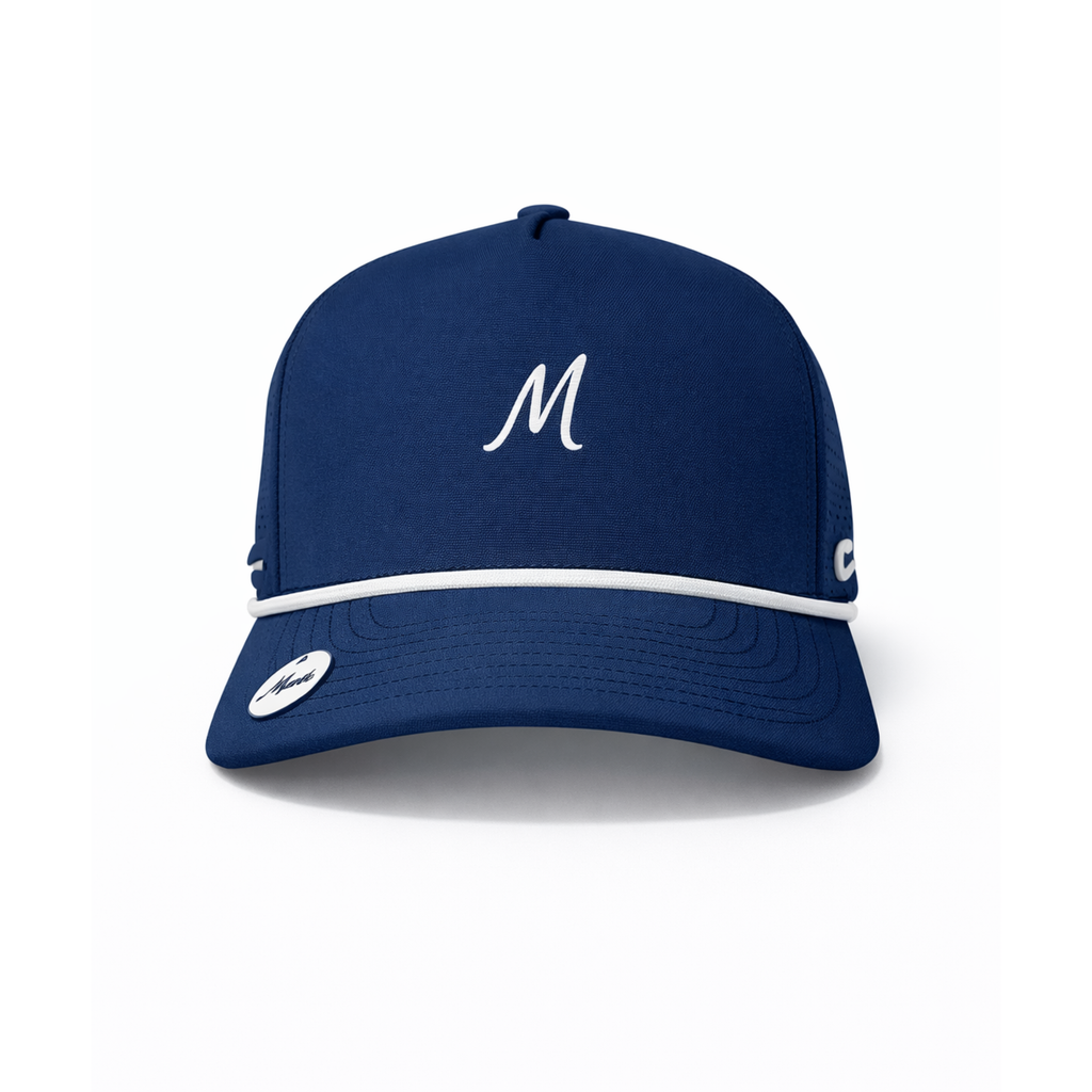 Mavik Performance Golf Hat - Navy Blue / White